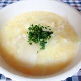 餃子の皮と卵のチーズスープ